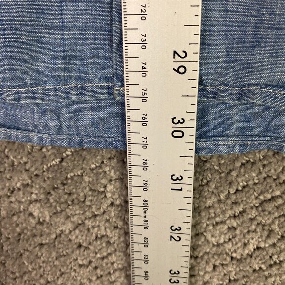 Outerknown Button Down Shirt Men's XXL Chambray Denim Chin Strap Organic Cotton - Picture 9 of 9